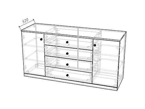 Комод Скарабей-3 Аквамарин - фото 2