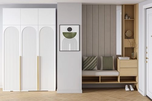 Шкаф распашной Брей-3 Хит с антресолью Белый - фото 1