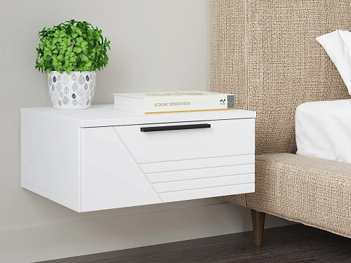 Тумба прикроватная подвесная Синтра 1 Белый - фото 1