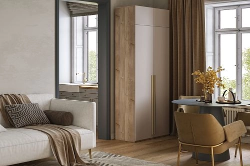 Шкаф распашной Лорена Хит-2 с антресолью Сатин - фото 1