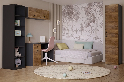 Стенка детская Банни-6 Дуб Мореный - фото 1