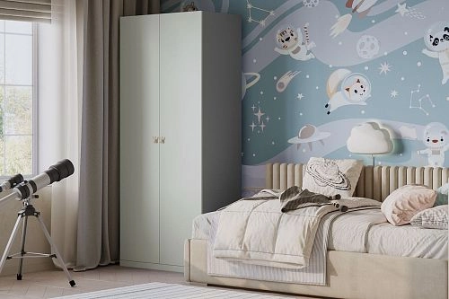 Шкаф распашной Банни-2 Светло-Серый - фото 1