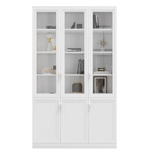 Шкаф Библиотека Библиограф 3.3 Рельеф Белый - фото 4