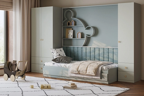 Стенка детская Банни-8 Светло-Серый - фото 1