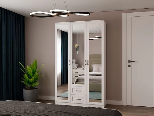 Шкаф распашной Стелла-3 Белый - фото 1