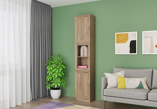 Книжный шкаф Карлос-017 Дуб Сонома - фото 1