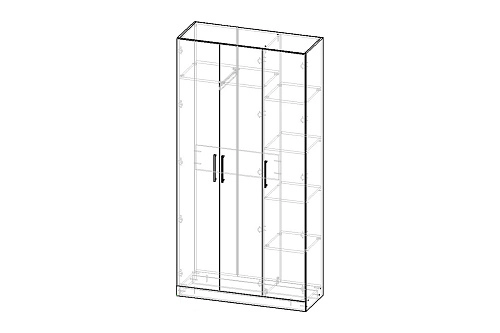 Шкаф распашной Дольче-3 МДФ Белый - фото 2