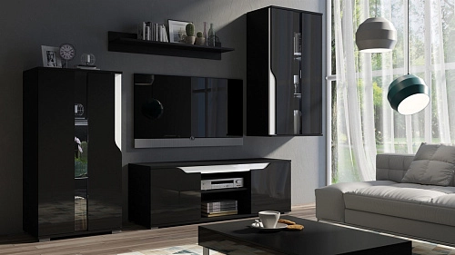 Стенка Даллас 3 Черный - фото 1