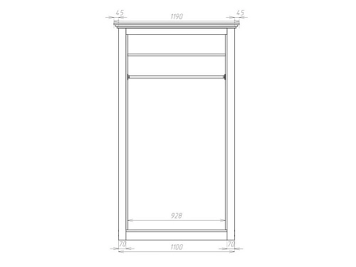 Шкаф распашной Классика Люкс-4.5 МДФ - фото 3