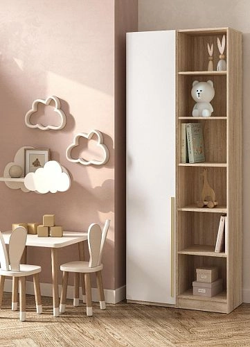 Шкаф распашной Хейсон-27 Белый Дуб Сонома - фото 2