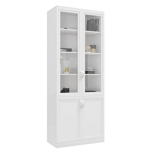 Книжный шкаф Библиограф 2.3 Рельеф Белый - фото 3