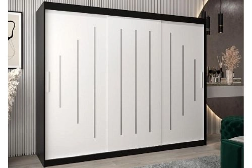 Шкаф-купе Валмиера-7 NEW Черный/Белый - фото 1