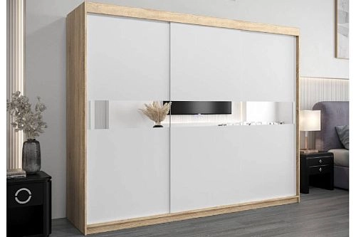Шкаф-купе Бенито-3 Дуб Сонома/Белый - фото 1