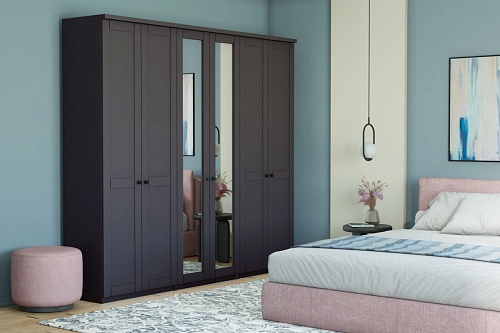 Шкаф распашной София РАХ-4 МДФ Графит - фото 1