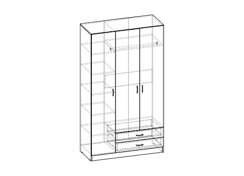 Шкаф распашной Рио-3.7 - фото 4