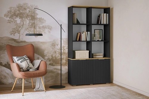 Стеллаж Салерно 2 Черный - фото 1